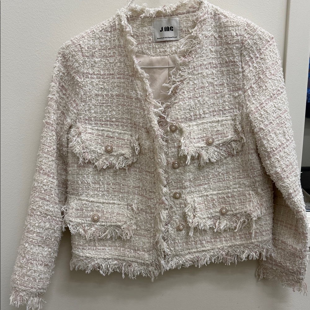 Women's Chic Cream Textured Blazer